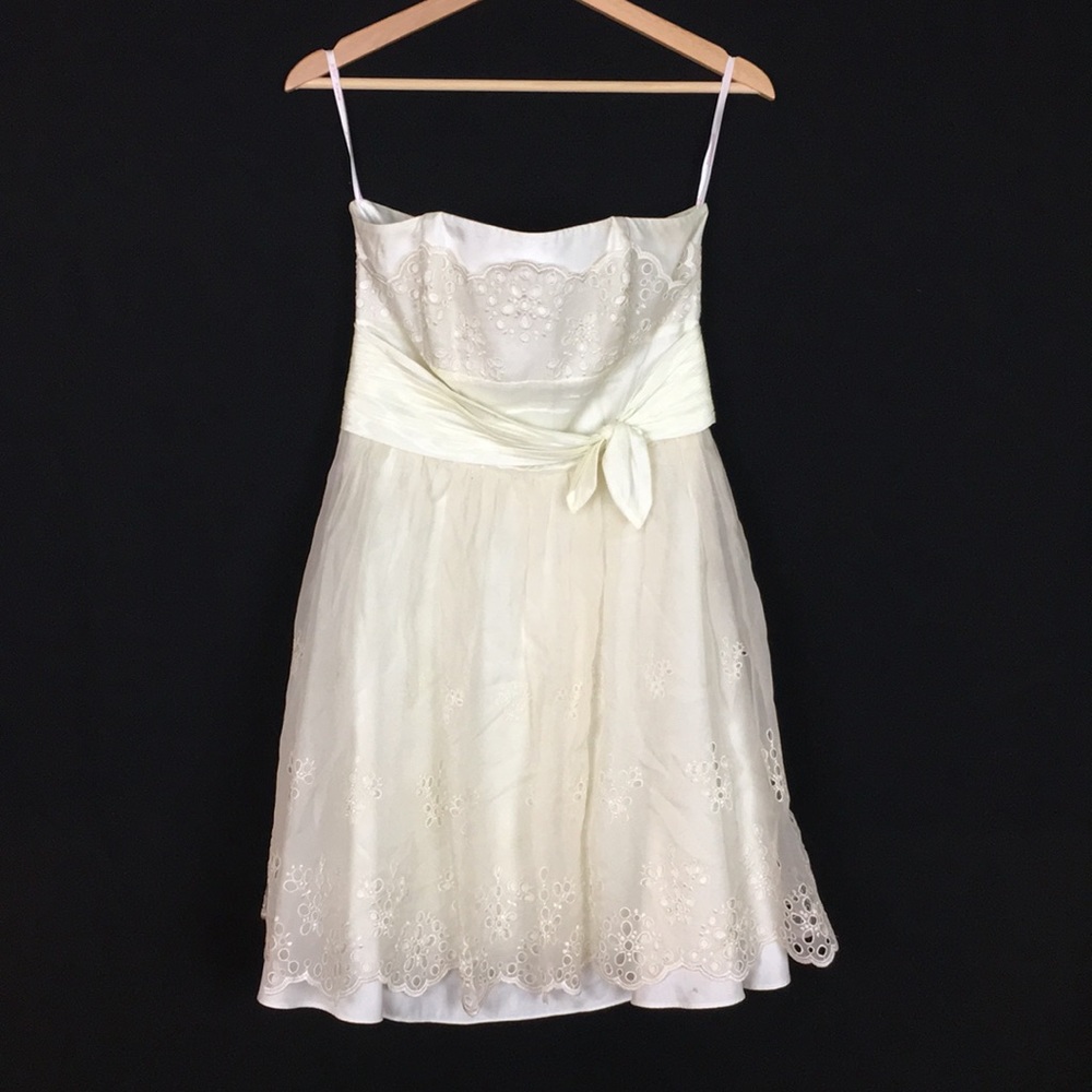 Betsey Johnson short strapless flair dress.